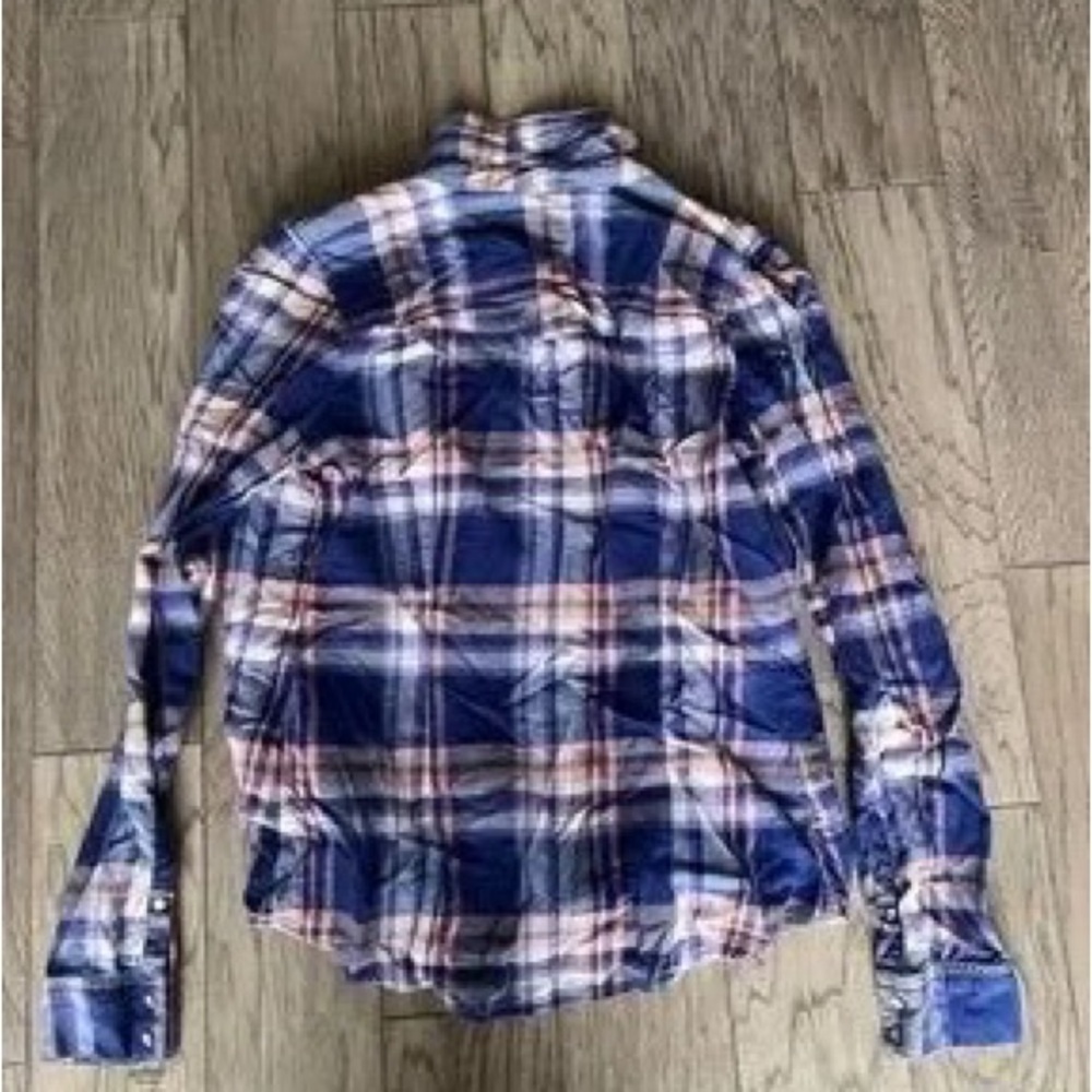 Blue and Pink Plaid Button-Up Shirt - Picture 2 of 5